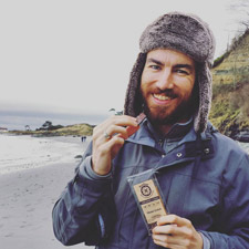 Sean eating chocolate in Port Townsend