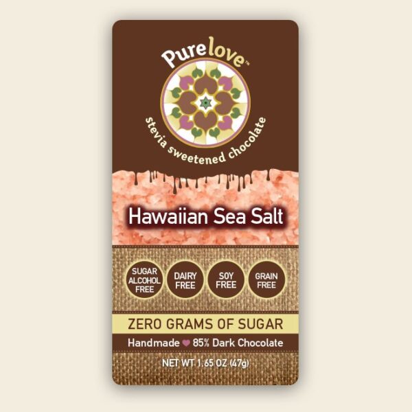 Hawaiian Sea Salt - Stevia Sweetened Chocolate Bar