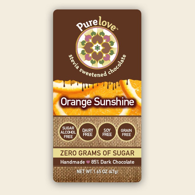 Orange Sunshine - Stevia Sweetened Chocolate Bar