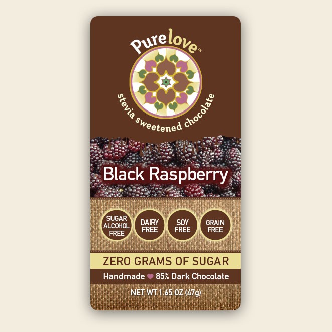 Black Raspberry - Stevia Sweetened Chocolate Bar