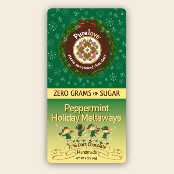 Mint Dark Chocolate Holiday Meltaways pure stevia, keto friendly