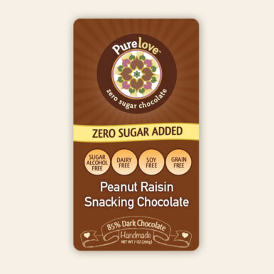 Peanut Raisin Snacking Chocolate - stevia sweetened